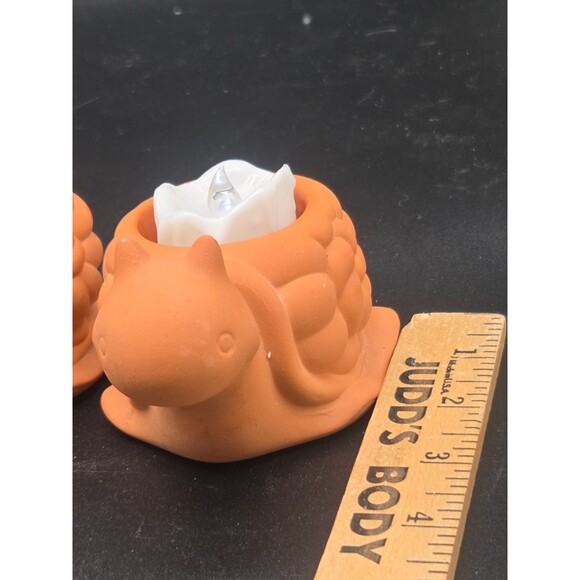 Partylite Set of 2 Turte Terrecotta Candle Holders with Battery Operated Candles - Picture 6 of 16